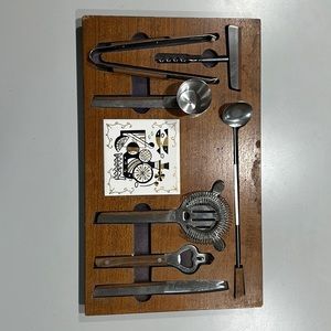 Vintage cocktail bar set. Made in Japan, stainless steel.